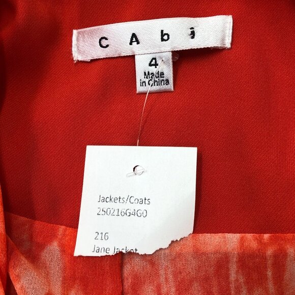 Cabi Wrap-Style Blazer top 3/4 Sleeves & Satin Trim Peplum Design 4 NWT - Picture 7 of 8